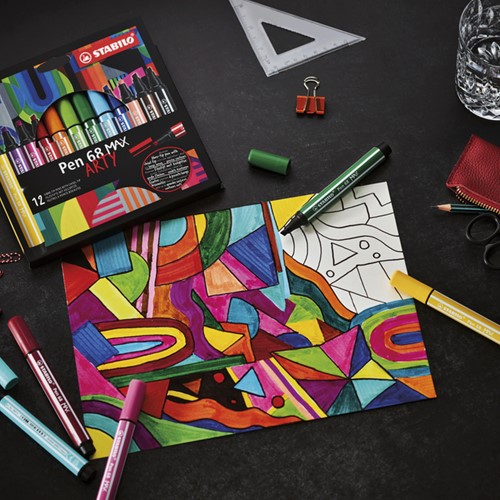 VILTSTIFT STABILO PEN 68 MAX ARTY ASSORTI ETUI À 6 STUKS-2