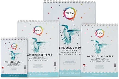 AQUARELBLOK QREA 24X32 20 VEL 200GR SPIRAAL-2