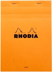 SCHRIJFBLOK RHODIA A5 LIJN 80 VEL 80GR MET KANTLIJN ORANJE