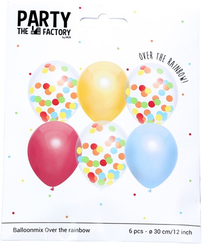 BALLONNEN HAZA OVER THE RAINBOW 30CM 6 STUKS ASSORTI-2