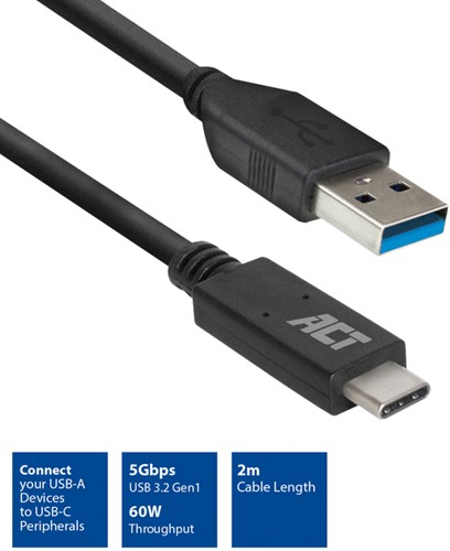 KABEL ACT USB A 3.2 NAAR USB-C 2 METER-3