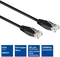 KABEL ACT CAT6 NETWORK KOPER 0.9 METER ZWART HS: 85444210 / CN-1
