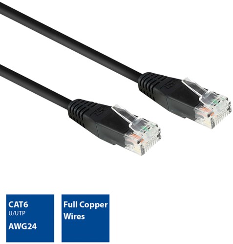 KABEL ACT CAT6 NETWORK KOPER 2 METER ZWART-3