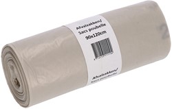 AFVALZAK CLEANINQ 90X120CM LDPE RECYCLED T80 190L TRANSPARANT ROL À 10 STUKS