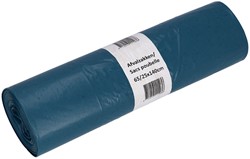 AFVALZAK CLEANINQ 65/25X140CM LDPE RECYCLED T70 240L BLAUW ROL À 10 STUKS
