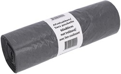 AFVALZAK CLEANINQ 60X80CM LDPE RECYCLED T30 60L MET TREKBAND GRIJS ROL À 25 STUKS