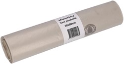 AFVALZAK CLEANINQ 60X80CM LDPE RECYCLED T50 60L TRANSPARANT ROL À 20 STUKS