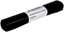 AFVALZAK CLEANINQ 60X80CM HDPE T23 60L ZWART ROL À 20 STUKS