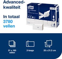 HANDDOEK TORK H2 XPRESS ADVANCED MULTIFOLD 2-LAAGS 212X255MM 21X180 VEL WIT 120398-2