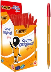 BALPEN BIC CRISTAL FIJN ROOD