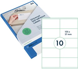 ETIKET RILLPRINT 105X57MM MAT TRANSPARANT 250 STUKS