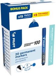 VILTSTIFT PILOT 100 ROND FIJN BLAUW DOOS À 15+5 GRATIS
