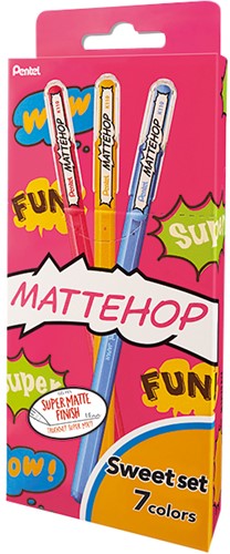 GELSCHRIJVER PENTEL K110 MATTEHOP FUN SWEET M ASSORTI BLISTER À 7ST