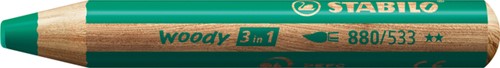 KLEURPOTLODEN STABILO 880 WOODY 3 IN 1 MULTITALENT GROEN