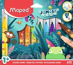 VILTSTIFT MAPED JUNGLE FEVER JUMBO SET À 12 KLEUREN