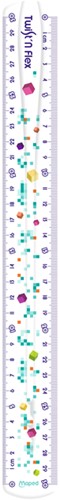 LINIAAL MAPED PIXEL PARTY TWIST 'N FLEX 30CM TRANSPARANT-2