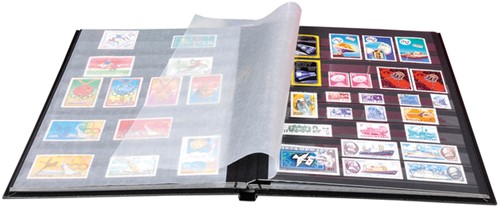 POSTZEGELALBUM EXACOMPTA 22.5X30.5CM 16 ZWARTE PAGINA'S ZWART-1