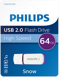 USB STICK 2.0 PHILIPS SNOW USB-A 64GB PAARS