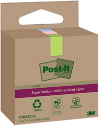 MEMOBLOK 3M POST-IT 622 RSS3COL 47.6X47.6MM ASSORTI KLEUR 3 STUKS