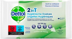 HYGIËNISCHE VERFRISSINGSDOEKJES DETTOL WIPES 2-IN-1 12ST