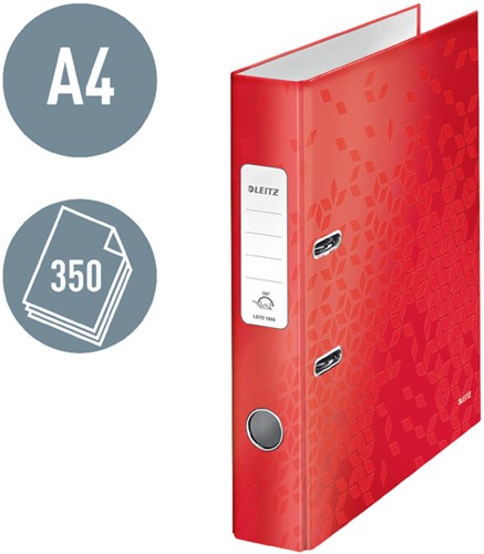 ORDNER LEITZ WOW 180 GELAMINEERD 50MM A4 ROOD-2