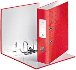 ORDNER LEITZ WOW 180 GELAMINEERD 80MM A4 ROOD