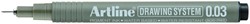FINELINER ARTLINE TECHNISCH 0.03MM ZWART