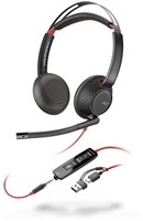 HEADSET HP POLY BLACKWIRE 5220 STEREO USB-C MET 3.5 MM PLUG