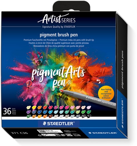 BRUSHPEN STAEDTLER PIGMENTARTS SET À 36 KLEUREN