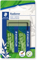 GUM STAEDTLER ECO 52680 65X23X10MM OLIJFGROEN BLISTER À 2 STUKS