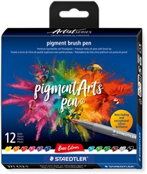 BRUSHPEN STAEDTLER PIGMENTARTS SET À 12 KLEUREN