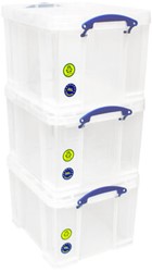 OPBERGBOX REALLY USEFUL 35 LITER PAK 3 DOZEN 480X390X310MM TRANSPARANT WIT