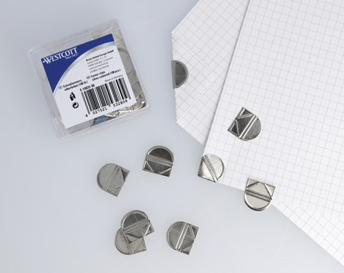 HOEKCLIPS WESTCOTT ALUMINIUM ZILVERKLEURIG DOOS À 100 STUKS-2