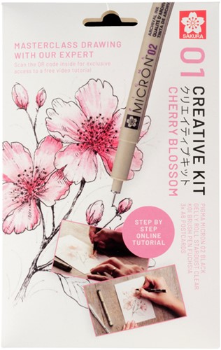 TEKENSET SAKURA CREATIVE KIT CHERRY BLOSSOM 6 STUKS
