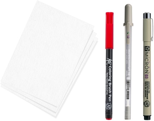 TEKENSET SAKURA CREATIVE KIT SAMURAI 6 STUKS-2