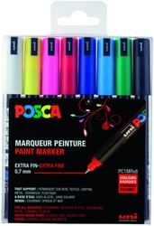 VERFSTIFT POSCA PC1MR EXTRA FIJN ASSORTI SET À 8 STUKS