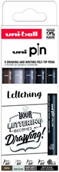 FINELINER UNI-BALL PIN MUSTHAVE HANDLETTERING SET À 5 STUKS ASSORTI
