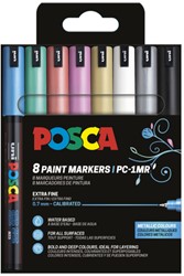PAINTMARKER UNI POSCA PC1MR EXTRA FIJN METALLIC ASSORTI SET À 8 STUKS