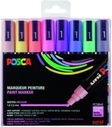VERFSTIFT POSCA PC5M MEDIUM PASTEL ASSORTI SET À 8 STUKS