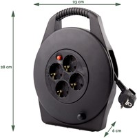 KABELHASPEL BRASQ  4 VOUDIG 15 METER ZWART-2