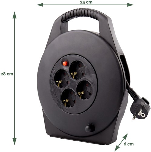 KABELHASPEL BRASQ  4 VOUDIG 15 METER ZWART-2