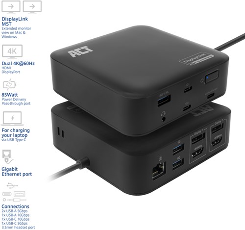 DOCKINGSTATION ACT USB-C DUAL MONITOR MET POWER DELIVERY-2