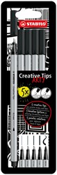 CREATIVE TIPS STABILO ARTY ASSORTI TIPS ZWART BLISTER À 5 STUKS