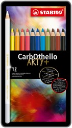 KLEURPOTLODEN STABILO CARBOTHELLO KALKPASTEL ASSORTI BLIK À 12 STUKS