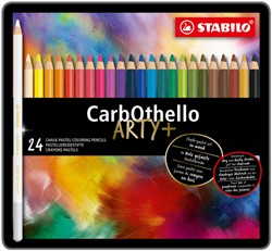 KLEURPOTLODEN STABILO CARBOTHELLO KALKPASTEL ASSORTI BLIK À 24 STUKS