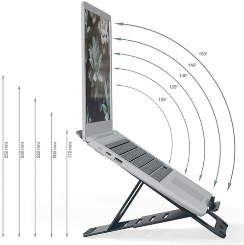 LAPTOPSTANDAARD LEITZ ERGO ALUMINIUM PLAT VERSTELBAAR-2