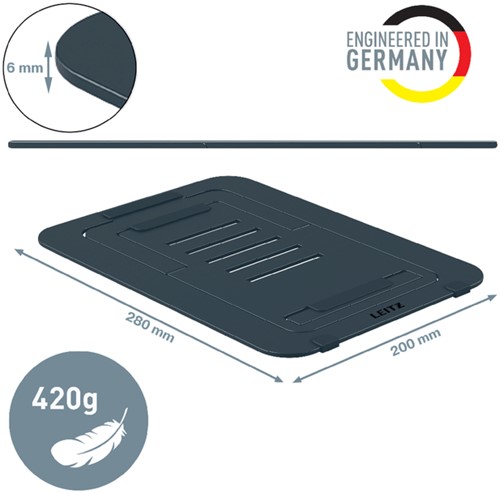 LAPTOPSTANDAARD LEITZ ERGO ALUMINIUM PLAT VERSTELBAAR-2