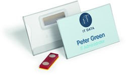 BADGE DURABLE 8244 VLAK MET MAGNEET 54X90MM PLACE AND HOLD 25 STUKS