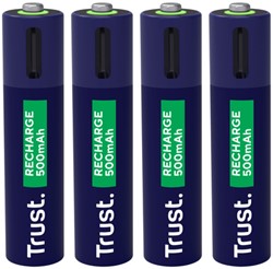 BATTERIJ TRUST USB-C OPLAADBAAR AAA 4 STUKS