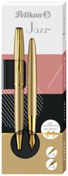 SCHRIJFSET PELIKAN JAZZ NOBLE ELEGANCE K36+P36 MEDIUM GOLD